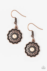 copper,white,Badlands Buttercup Copper Earring