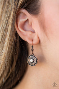 copper,white,Badlands Buttercup Copper Earring