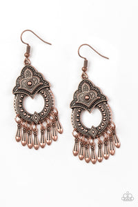 copper,fishhook,tribal,New Delhi Native Copper Earring
