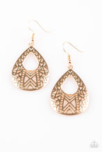 Load image into Gallery viewer, Alpha Amazon Gold Earring Paparazzi Accessories