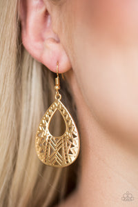 fishhook,gold,Alpha Amazon Gold Earring