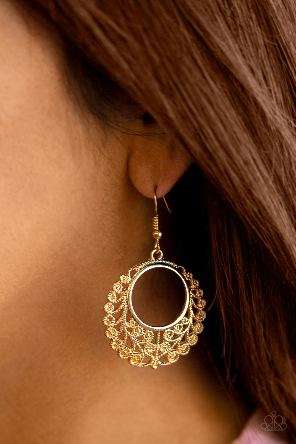 Grapevine Grandeur Gold Earring Paparazzi Accessories