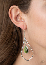 Load image into Gallery viewer, Ethereal Elegance - Green Cat&#39;s Eye Earrings Paparazzi Accessories