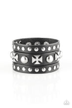 Load image into Gallery viewer, Chopper Central Black Leather Urban Bracelet Paparazzi Accessories