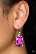 Load image into Gallery viewer, Downtown Dapper Pink Rhinestone Earring Paparazzi Accessories
