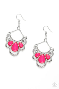 fishhook,pink,rhinestones,Caribbean Royalty Pink Earring