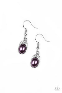 fishhook,Pearls,purple,How Fancy Purple Pearl Earrings