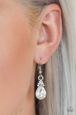5th Avenue Fireworks - White Earrings Paparazzi Accessories
