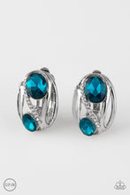 Load image into Gallery viewer, Wheres The FIREWORK? Blue Clip-On Earring Paparazzi Accessories