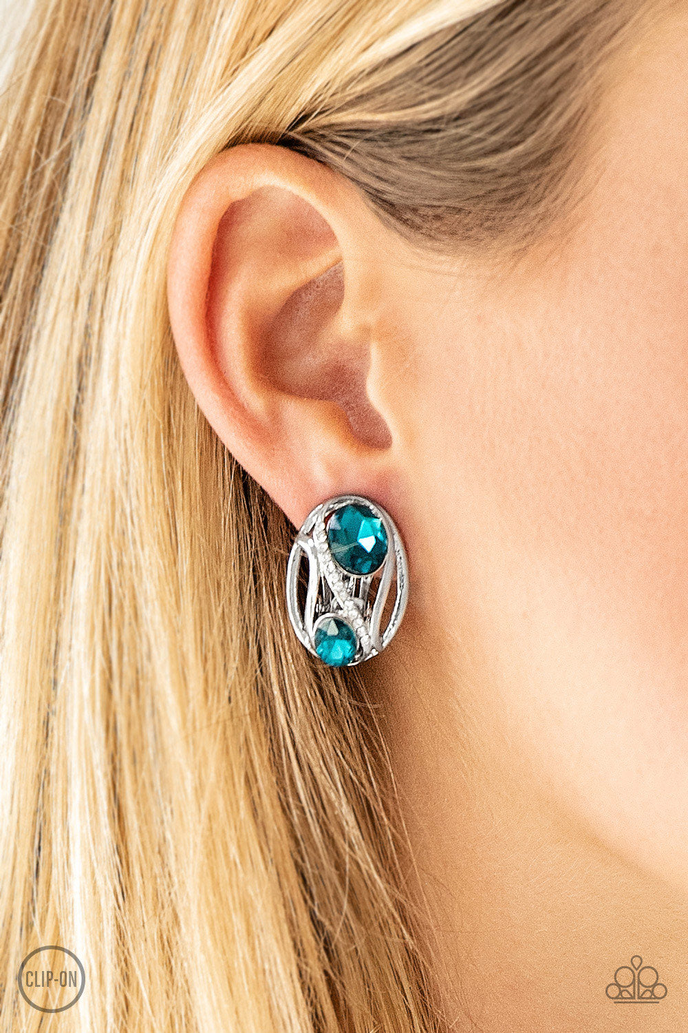 Wheres The FIREWORK? Blue Clip-On Earring Paparazzi Accessories
