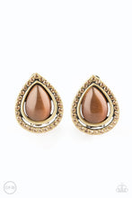 Load image into Gallery viewer, Noteworthy Shimmer - Bras Moonstone Earrings Paparazzi Accessories