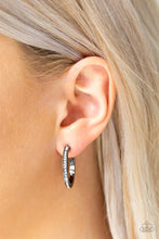 Load image into Gallery viewer, Hoop Haven Black Gunmetal Hoop Earrings Paparazzi Accessories