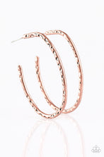 Load image into Gallery viewer, Rural Rambler Copper Hoop Earring Paparazzi Accessories