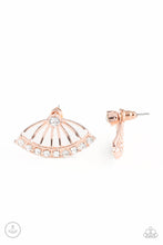 Load image into Gallery viewer, Disco Drama Rose Gold Jacket Earring Paparazzi Accessories