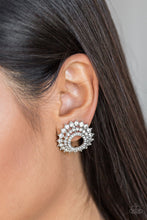Load image into Gallery viewer, Buckingham Beauty White Rhinestone Earring Paparazzi Accessories