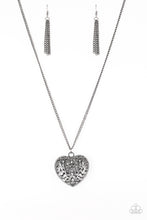 Load image into Gallery viewer, Victorian Virtue Black Gunmetal Heart Necklace Paparazzi Accessories