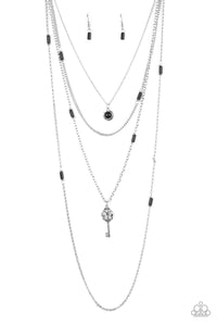 black,key,long  necklace,Key Keynote - Black Necklace