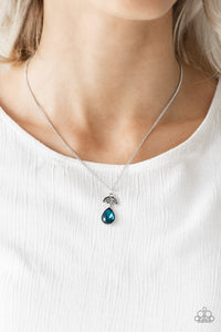 blue,hematite,rhinestones,short necklace,Nice To Meet You Blue Necklace