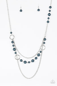 blue,long necklace,Pearls,Party Dress Princess Blue Necklace