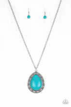 Load image into Gallery viewer, Full Frontier Blue Stone Necklace Paparazzi Accessories