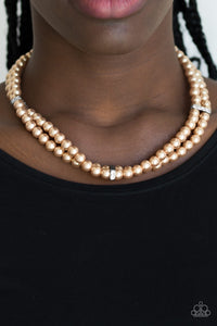 brown,Pearls,Short Necklace,Put on Your Party Dress Brown Pearl Necklace