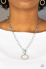 Load image into Gallery viewer, All In Favor Brown Rhinestone Toggle Necklace Paparazzi Accessories