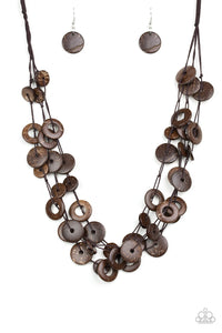 brown,short necklace,wooden,Wonderfully Walla Walla Brown Wood Necklace