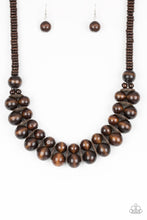 Load image into Gallery viewer, Caribbean Cover Girl Brown Wooden Necklace Paparazzi Accessories