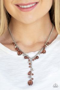brown,short necklace,Crystal Couture - Brown Necklace