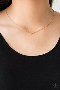 Feather,gold,short necklace,In-Flight Fashion - Gold Necklace