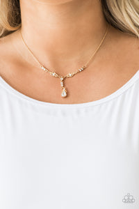 gold,rhinestones,short necklace,Diva Dazzle - Gold Necklace