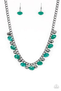 autopostr_pinterest_58290,green,gunmetal,short necklace,Runway Rebel Green Necklace