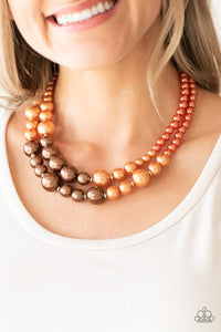 brown,orange,Pearls,silver,The More the Modest Multi Pearl Necklace