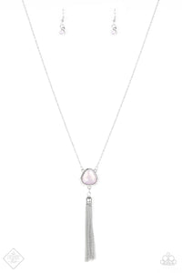 long necklace,opal,pink,The Glow Show Pink Necklace