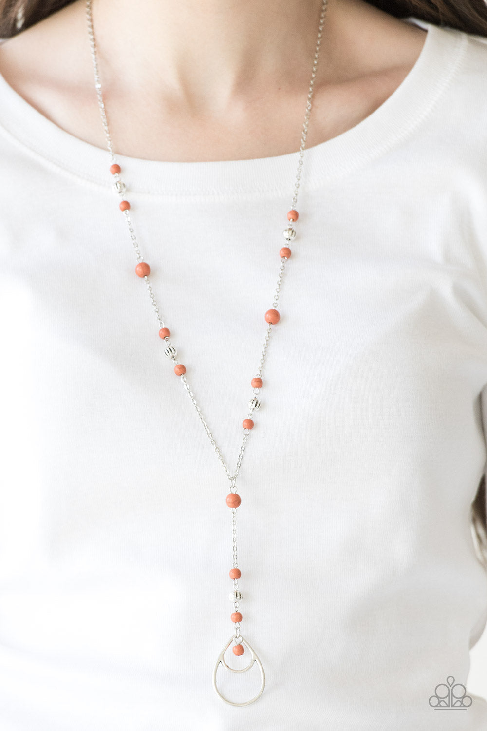 Sandstone Savannahs - Orange Stone Necklace Paparazzi Accessories