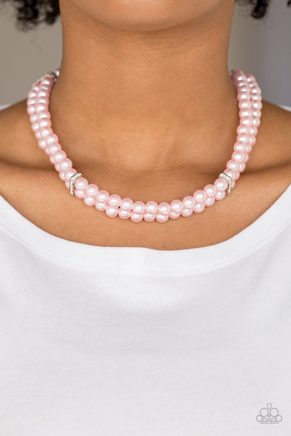 Put on Your Party Dress Pink Pearl Necklace Paparazzi Accessories