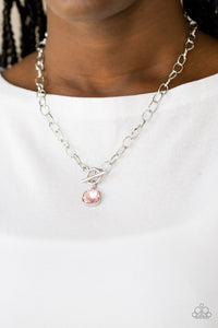 pink,toggle,Dynamite Dazzle Pink Toggle Necklace