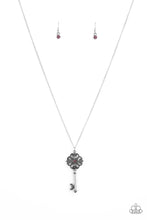 Load image into Gallery viewer, Got It On Lock - Purple Rhinestone Key Necklace Paparazzi Accessories