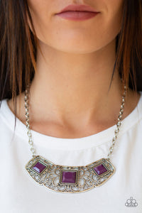 purple,short necklace,Feeling Inde-PENDANT - Purple Necklace