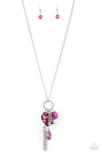 Hearts,long necklace,purple,Haute Heartbreaker Purple Necklace