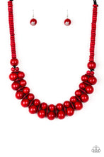 Load image into Gallery viewer, Caribbean Cover Girl Red Wooden Necklace Paparazzi Accessories