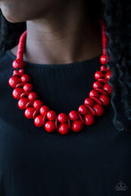 Load image into Gallery viewer, Caribbean Cover Girl Red Wooden Necklace Paparazzi Accessories