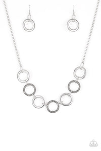 hematite,Short Necklace,silver,Modern Day Madonna Silver Necklace