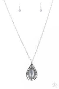 floral,long necklace,moonstone,silver,Total Tranquility Silver Necklace