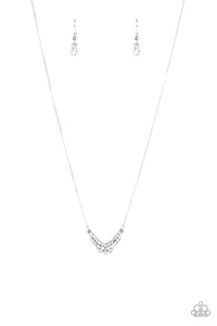 rhinestones,white,Classically Classic White Necklace