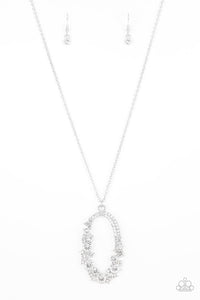 long necklace,rhinestones,white,Spotlight Social White Rhinestone Necklace