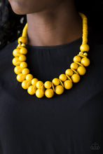 Load image into Gallery viewer, Caribbean Cover Girl Yellow Wooden Necklace Paparazzi Accessories