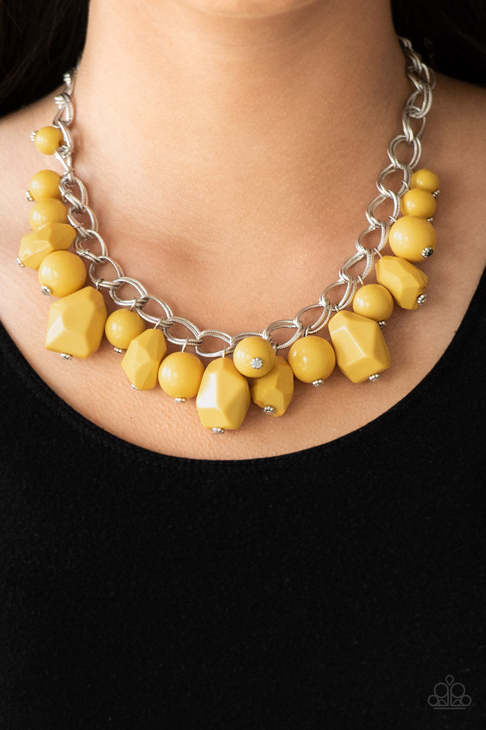 Gorgeously Globetrotter Yellow Necklace Paparazzi Accessories