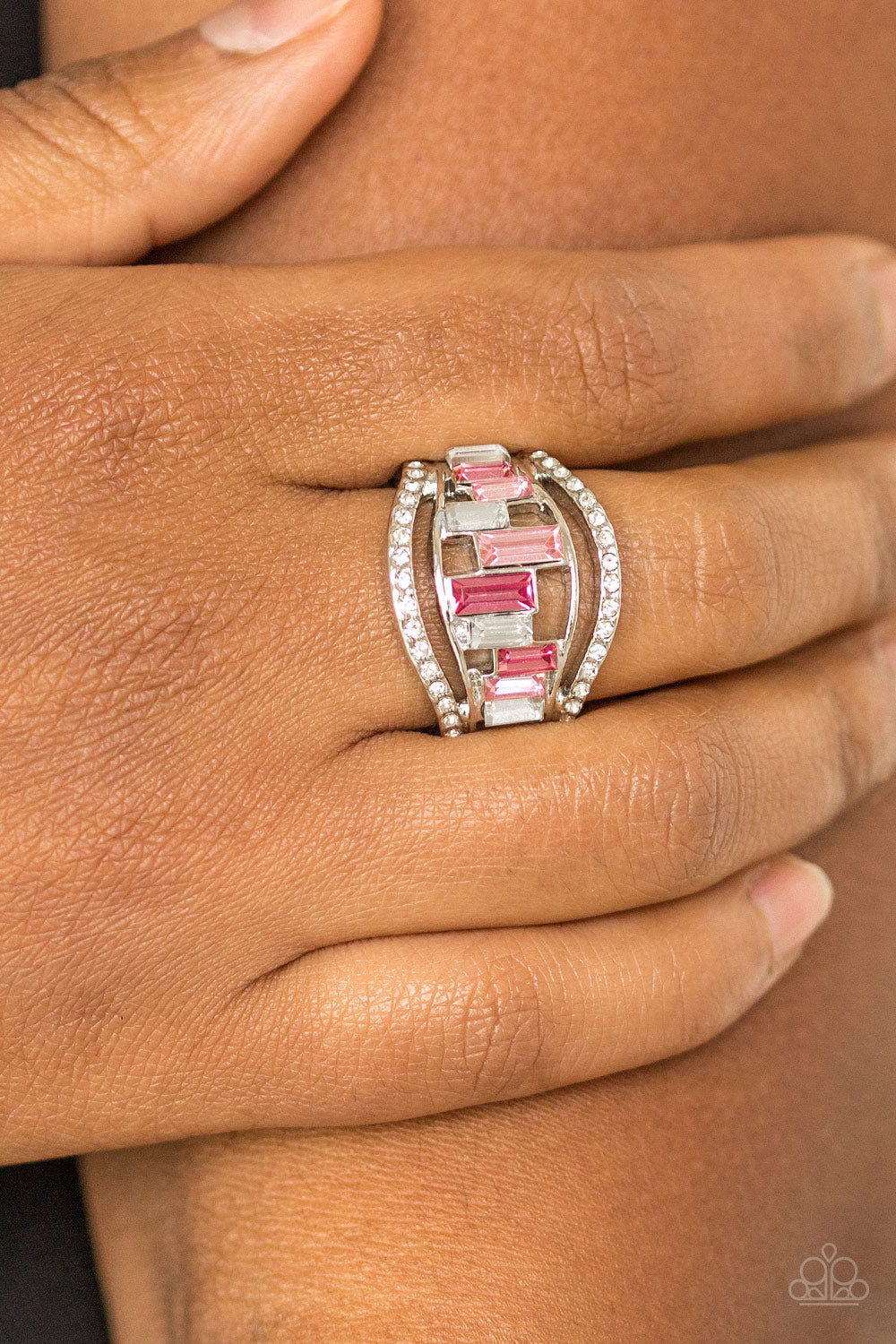 Treasure Chest Charm - Pink Ring Paparazzi Accessories