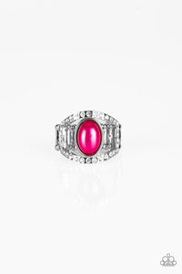Pearls,pink,rhinestones,Wide Back,Radiating Riches Pink Pearl Ring